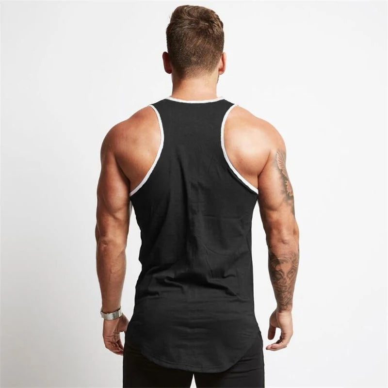 New Gym Clothing Mens Cotton Bodybuilding Stringer Tank Top Men Fitness Singlets Summer Sport Sleeveless Shirt Solid Muscle Vest