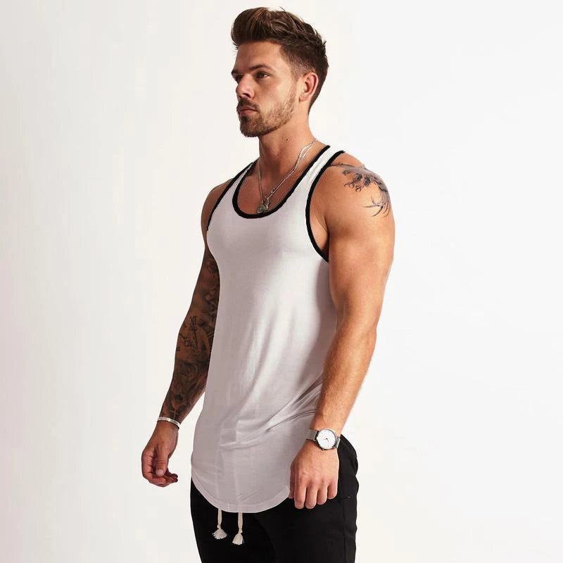 New Gym Clothing Mens Cotton Bodybuilding Stringer Tank Top Men Fitness Singlets Summer Sport Sleeveless Shirt Solid Muscle Vest