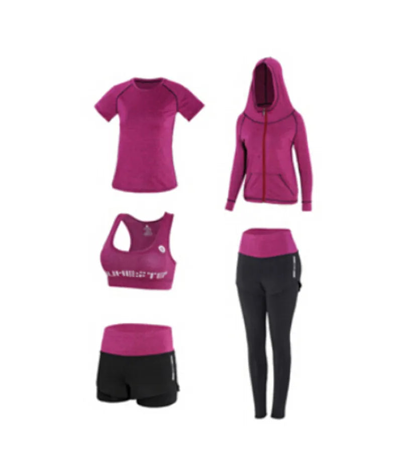 New women yoga sets bra+t shirt+shorts+pants sports wear for women gym clothing workout clothes fitness clothing jogging