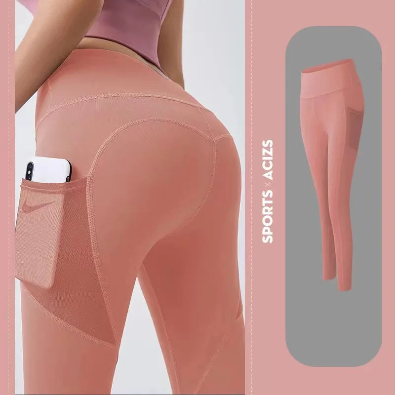 YOTEE hyperflex Seamless Yoga Pants Leggings Fashion Pocket Stretch Gym Running Wear Sportswear Track And Field Leggings