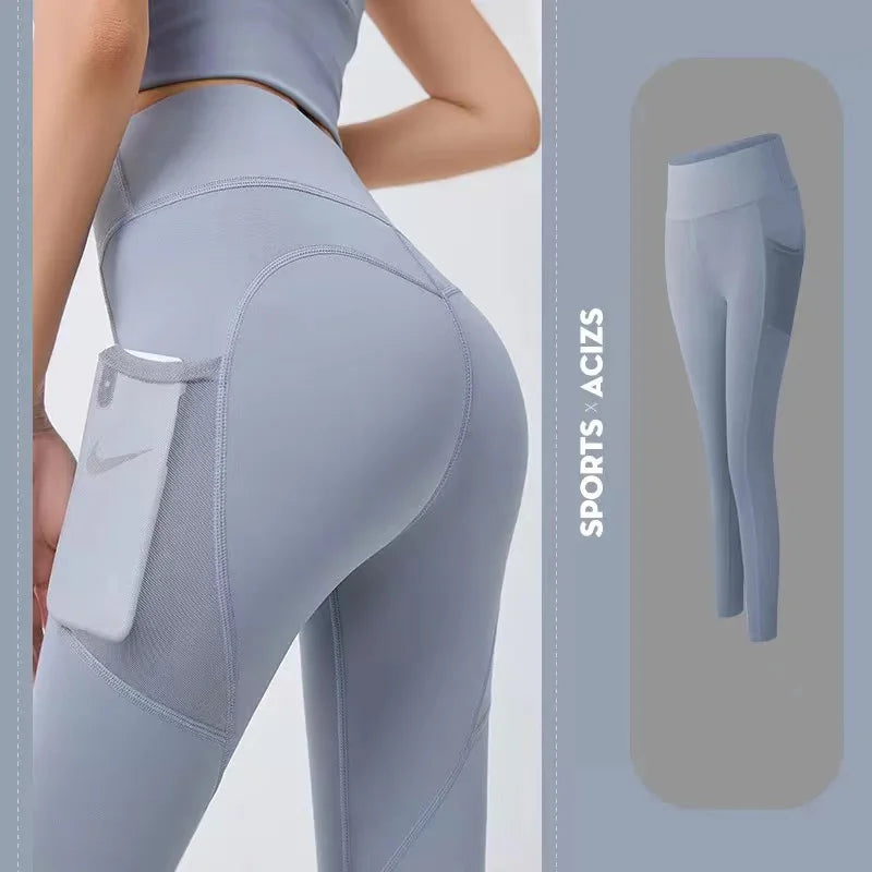 YOTEE hyperflex Seamless Yoga Pants Leggings Fashion Pocket Stretch Gym Running Wear Sportswear Track And Field Leggings