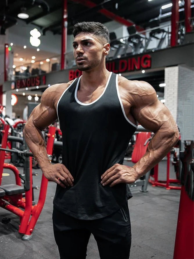 New Gym Clothing Mens Cotton Bodybuilding Stringer Tank Top Men Fitness Singlets Summer Sport Sleeveless Shirt Solid Muscle Vest