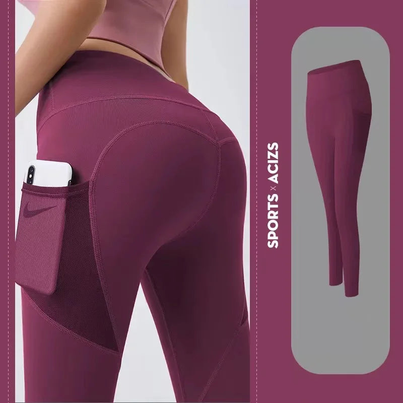 YOTEE hyperflex Seamless Yoga Pants Leggings Fashion Pocket Stretch Gym Running Wear Sportswear Track And Field Leggings