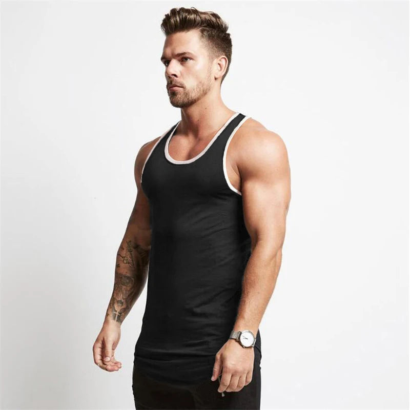 New Gym Clothing Mens Cotton Bodybuilding Stringer Tank Top Men Fitness Singlets Summer Sport Sleeveless Shirt Solid Muscle Vest
