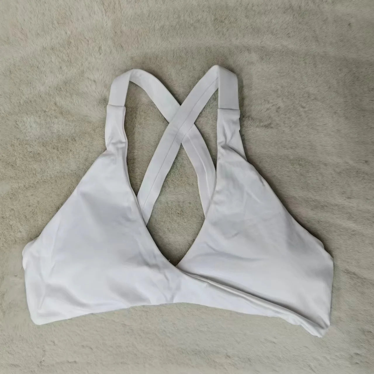 SHINBENE Hi Cloud Strappy Cross Back Yoga Bra Padded Fitness Crop Top Sexy Front Twist Sports Bra
