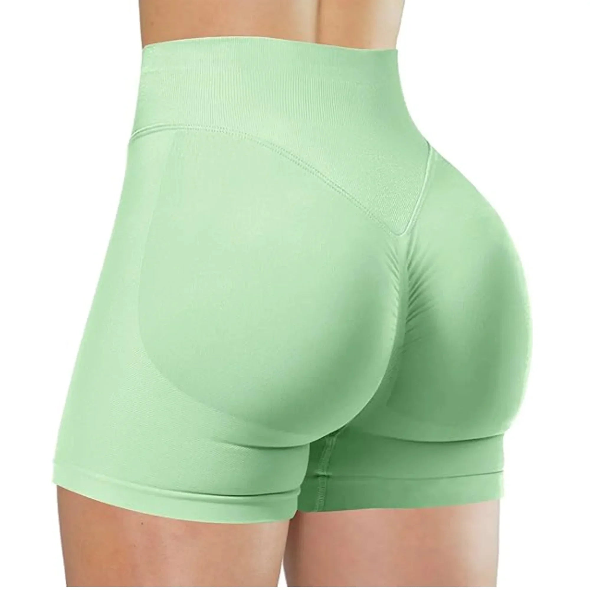 Summer Women's Gym Yoga Shorts High Waist Seamless Tight Fitting Lifted Buttocks Sexy Solid Color Shorts Exercise Yoga Leggings