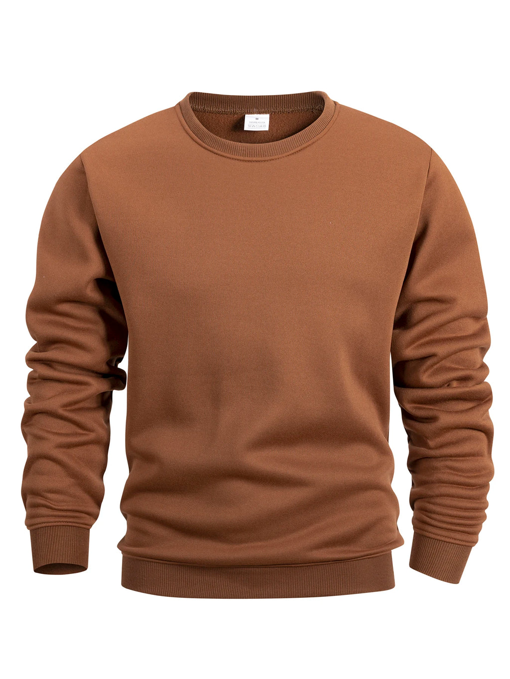 Men's crew neck sweatshirt sweatshirt solid sportswear outdoor casual daily long-sleeved pullover men's sportswear