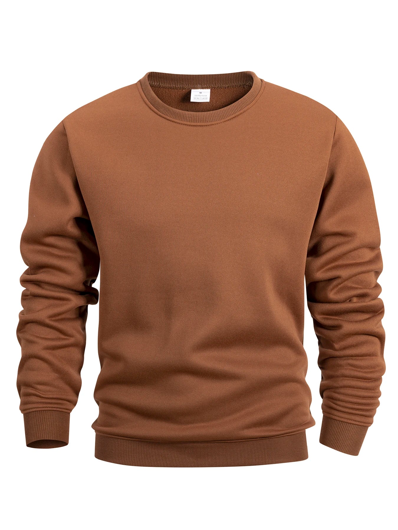 Men's crew neck sweatshirt sweatshirt solid sportswear outdoor casual daily long-sleeved pullover men's sportswear