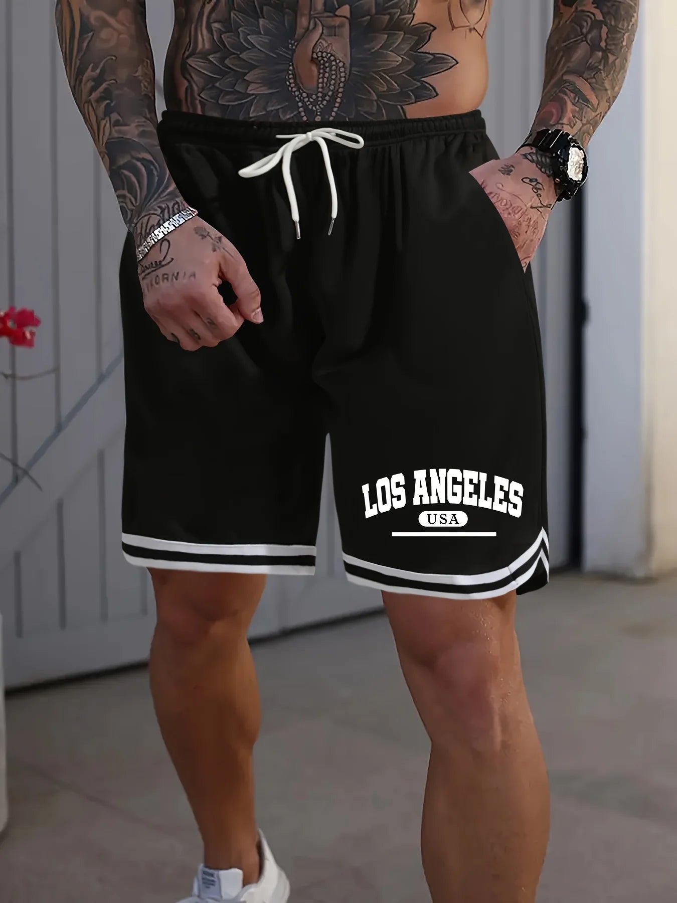 2025 new men's shorts beach swimsuit letter pattern sports pants quick drying fashion casual daily wear texture soft