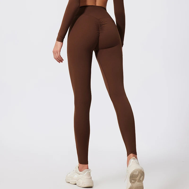 Hearuisavy High Waist Workout Leggings Woman Gym Pants Female Running Push Up Sports Leggings Quick-Dry Scrunch Yoga Pants