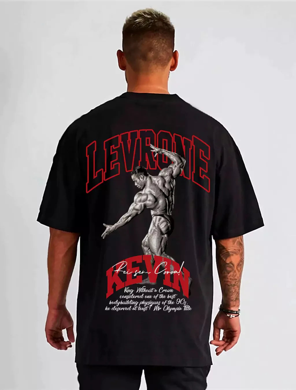Summer New Men's Sports Fitness Crew Neck Oversized T-shirt Gym Running Basketball Training Short-sleeved Top Large Size