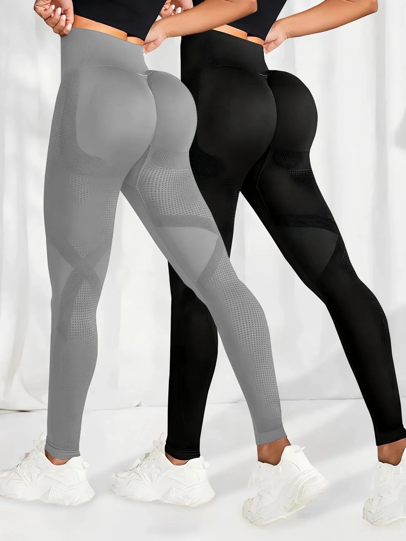 Breathable High-Waisted Yoga Leggings For Women Solid Color Tummy Control Sportswear Comfortable Fitness Gym Tights Activewear