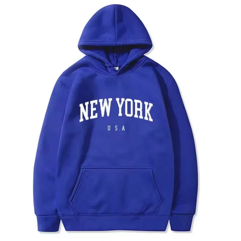 Men's solid color hooded sweatshirt pullover Street hip hop autumn/winter fashion 2024 new sweatshirt loose casual pullover