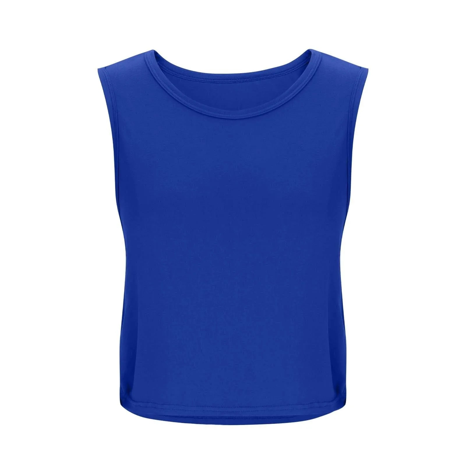 Ladies' Fashion Round Neck Yoga Wear Sleeveless Athletic Vest Casual Top Pure Color Loose Comfy Lightweight Short Top