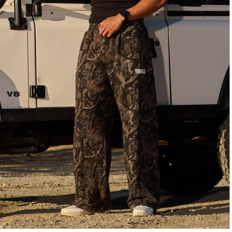 new Young American trendy sweatpants collaboration anime joggers cotton terry print wide-leg casual pants hip-hop street pants