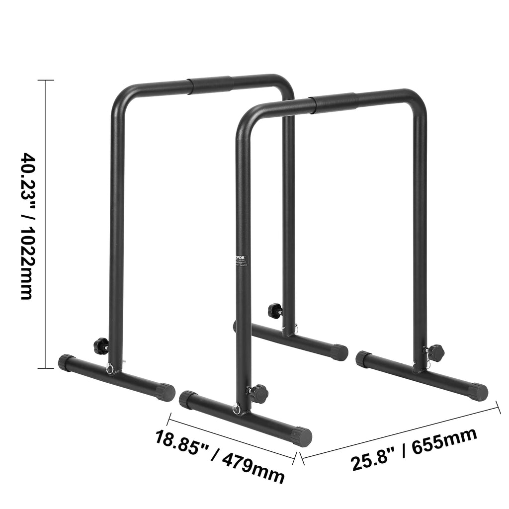 SucceBuy Dip Bar 440/500lbs Heavy Duty Dip Stand Station with Adjustable Height Fitness Workout Dip Bar Station Stabilizer