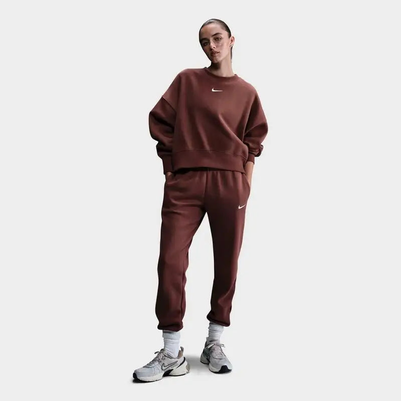 Nike Phoenix Fleece Mid-Rise Breathable Jogger Sweatpants for Fitness Comfortable Sportswear Trousers