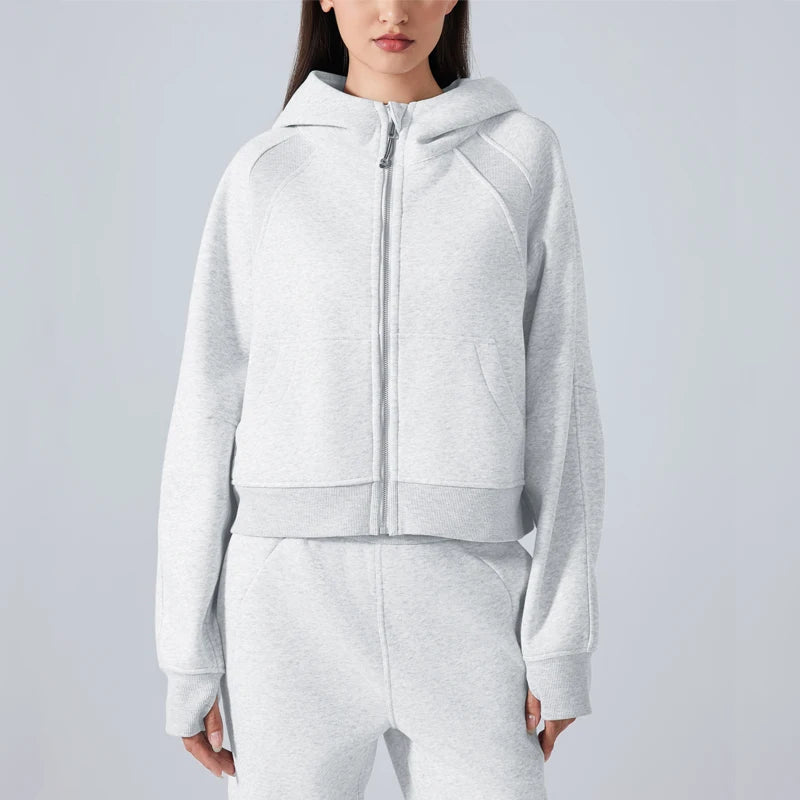 VITALINOVO Women's Zip Up Hoodies Fleece Workout Jackets Sweatshirts Athletic Casual Long Sleeve Sweatshirts with Thumb Holes