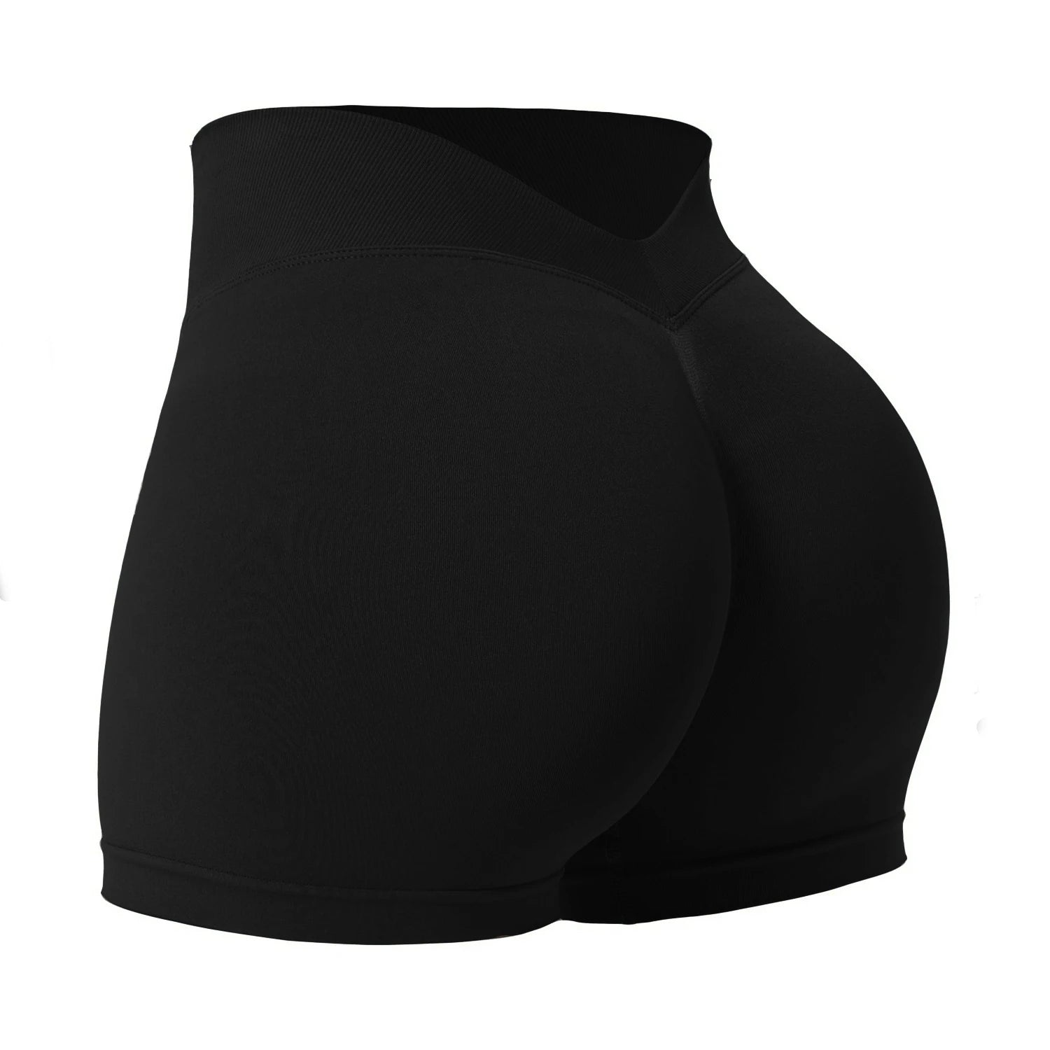Women's Seamless Yoga Shorts Scrunch Butt Gym Shorts Booty Running Low Waist Sports Shorts Workout Leggings V Hip Fitness Pants