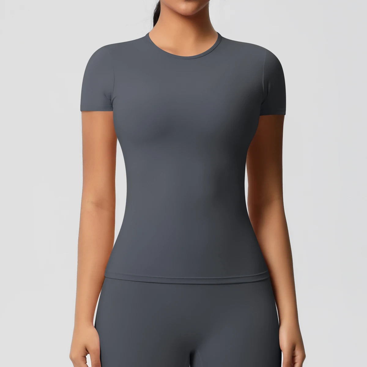 Workout Dry Fit Breathable High Elastic Sports Top Gym Fitness Wear T-shirt Women Casual Outdoor Top