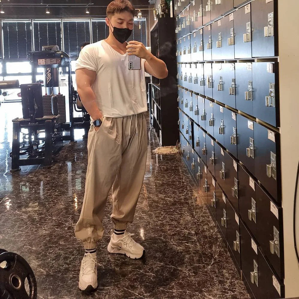 Muscle Men Sports Pants Training Basketball Running Loose Korean Version Of Casual Fitness Pants Fashionable Fitness Pants