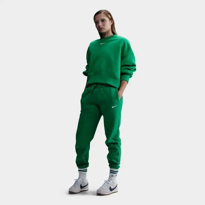 Nike Phoenix Fleece Mid-Rise Breathable Jogger Sweatpants for Fitness Comfortable Sportswear Trousers