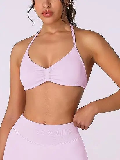 Women Gym Yoga Bra Running Sling Underwear Suspenders Exercise Seamless Bra Kneading Exercise Yoga Sports Bra With