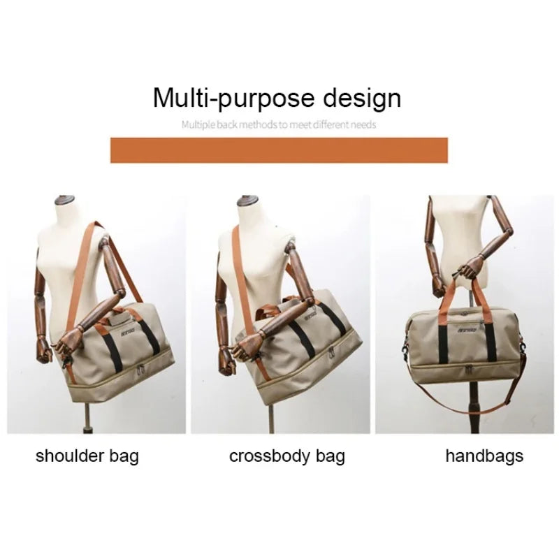 Large Capacity Fitness Bag Travel Bag Waterproof Sports Gym Bag Portable Luggage for Men Women Short Distance gym and travel bag