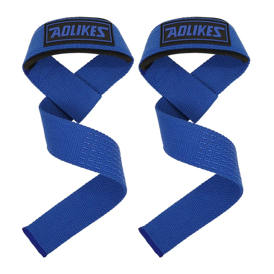 AOLIKES 1 Pair Weightlifting Straps Anti-Slip Silicone Lifting Wrist Straps Strength Deadlifts Crossfit Hand Grips Wrist Support