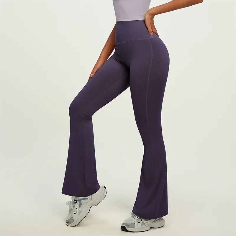 Women Wide Leg High Stretch Gym Sports Flared Leggings Naked Feeling Compression Fitness Outdoor Workwear