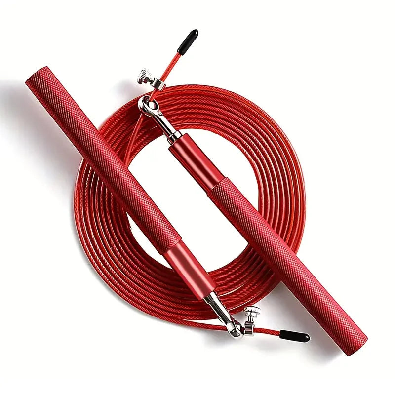 High Fast Speed Rope Wire Rope Jump Skipping Black Rope Aluminum Handle Adjustable Steel Fitness Workout Strength Body Exercises