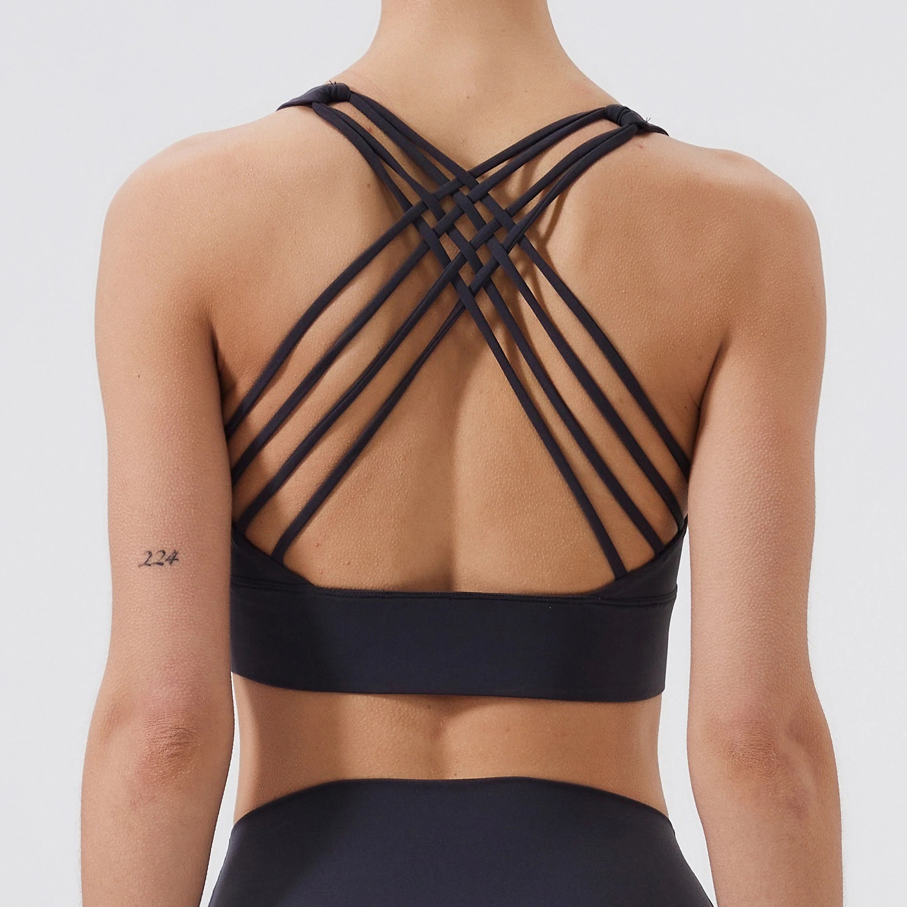 Women Eight Lines Crossing Beautiful Back Sports Bras Yoga Top Vest Yoga Gym Outdoor Sport Running Fitness Underwear