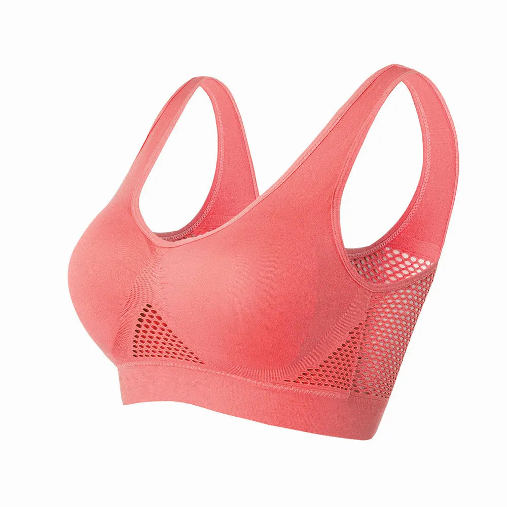 S-6XL Hollow Out Women Sport Bra Fitness Yoga Running Vest Underwear Padded Crop Tops Underwear wireless gym top bras Breathable