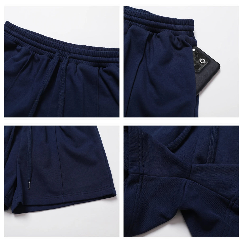 Ctenkevet Women's Pocket Athletic Shorts Running Gym Workout Trunks Female Casual Loose Shorts Women's Fitness Strappy Sweatpant