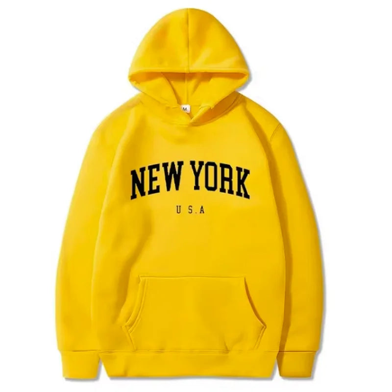 Men's solid color hooded sweatshirt pullover Street hip hop autumn/winter fashion 2024 new sweatshirt loose casual pullover
