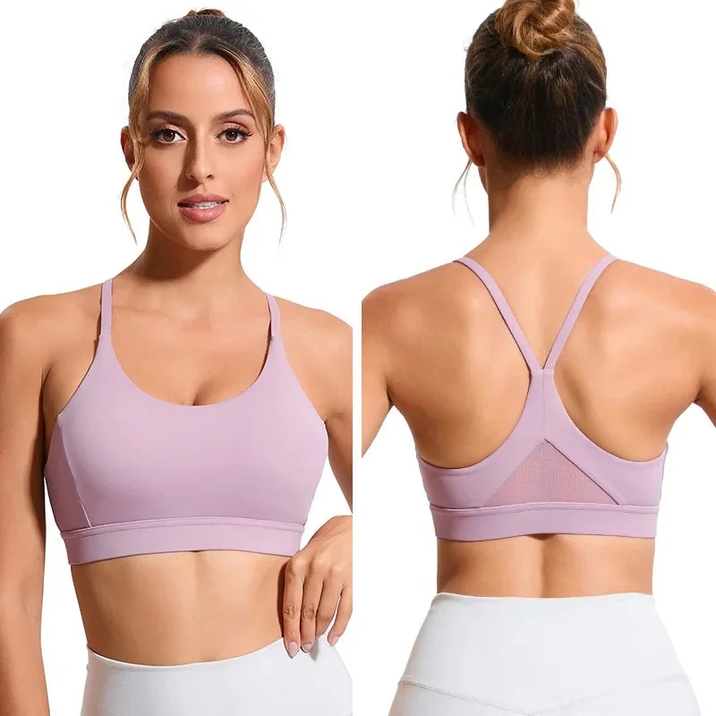 Integrated Sports Bra Top Anti-Shock Running Yoga Tank Top Triangle Bras for Women Fitness Vest Seamless Comfortable Sports Wear
