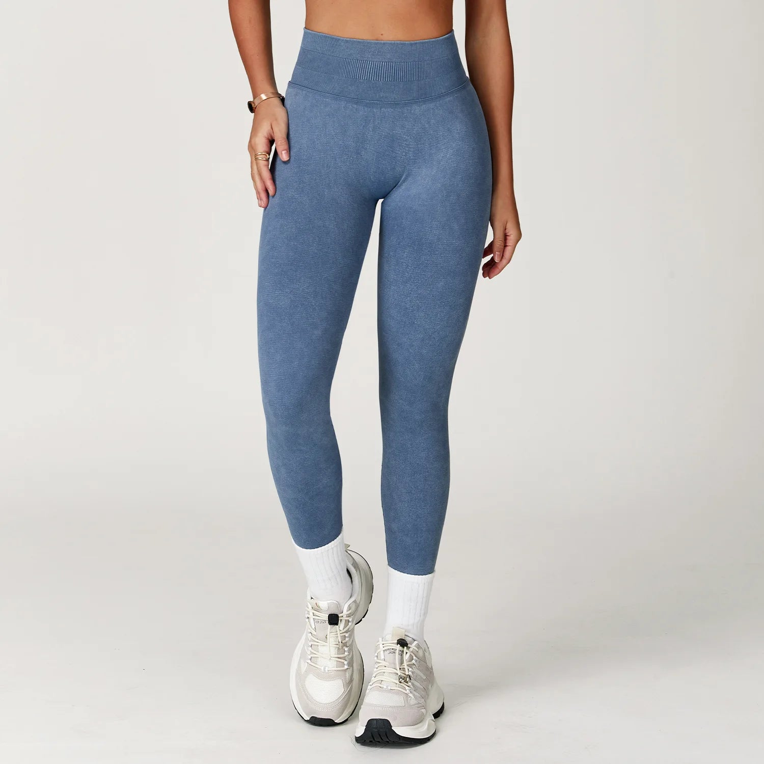Women Sand-washing Leggings Gym Yoga Pants Elastic Workout Exercise Clothing Running Fitness Butt Lifting Tights