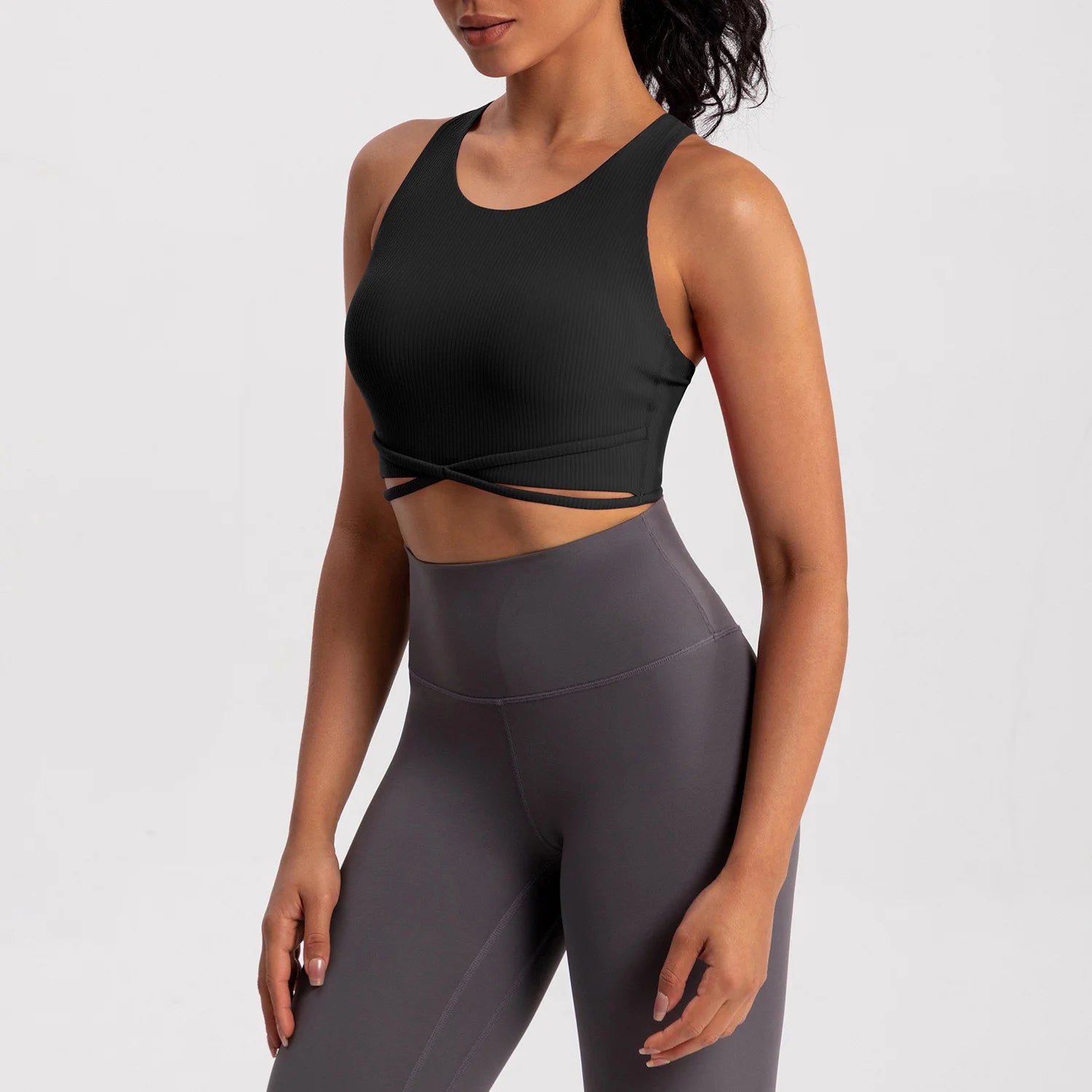 Yoga Tank Top Ribbed Fitness Yoga Underwear Women's Sports Bra Push Up Fitness Bra Running Gym Fitness Tops