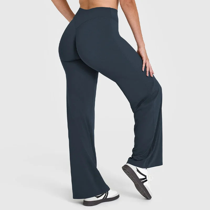Casual sports fitness straight-leg pants for women soft breathable without awkward leggings ties yoga wide-leg sports pants