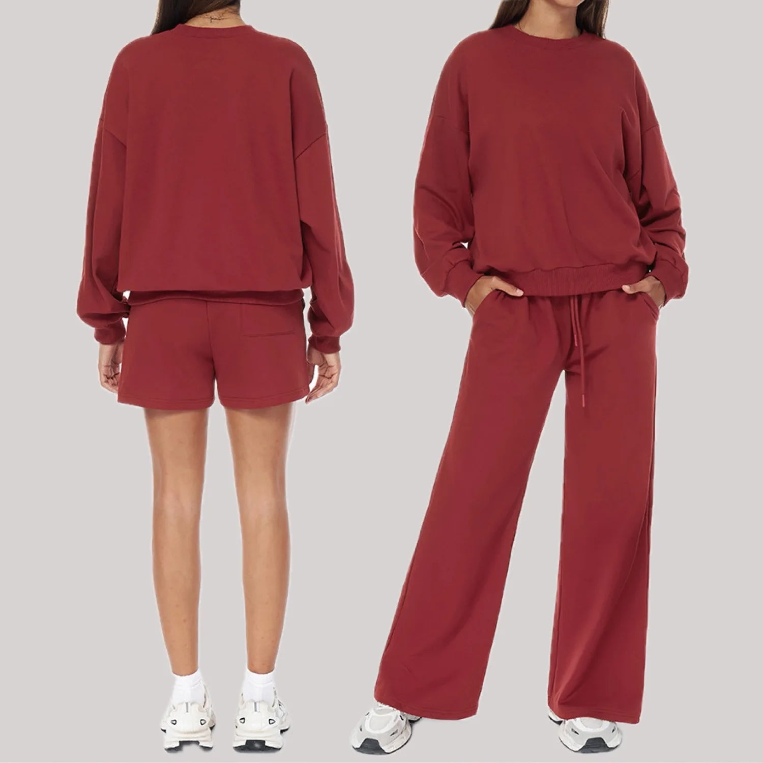 Yoga Set 2PCS Winter Casual Sports set for Women High Waist wide Legs Long Sleeves Running Fitness Leisure set Women Fitness Set