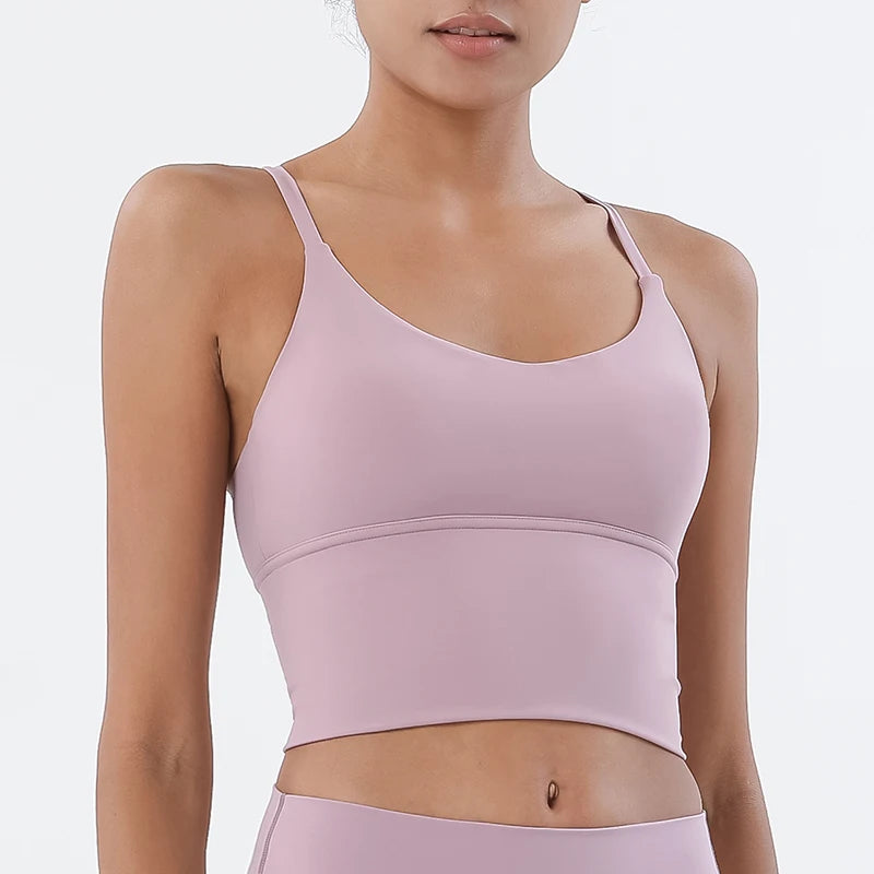 SOISOU S-XL Nylon Sports Bra Top Women Bralette Breathable Underwear Women Sports Leggings For Women Sexy Top Bra 10 Colors