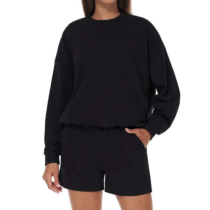 Yoga Set 2PCS Winter Casual Sports set for Women High Waist wide Legs Long Sleeves Running Fitness Leisure set Women Fitness Set