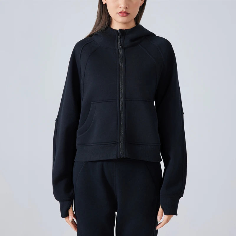 VITALINOVO Women's Zip Up Hoodies Fleece Workout Jackets Sweatshirts Athletic Casual Long Sleeve Sweatshirts with Thumb Holes