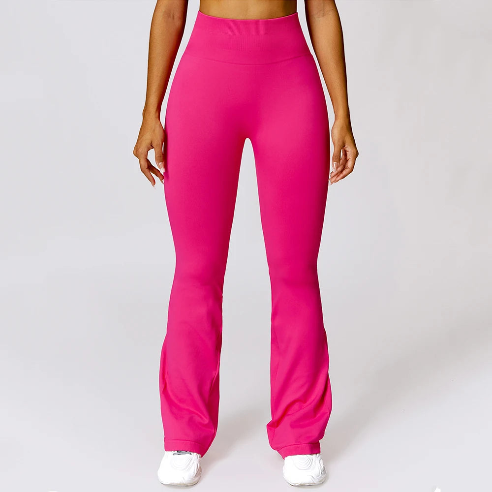 Seamless Flare Leggings Yoga Pants Women Bell-bottoms Yoga Trousers High Waist Fitness Flared Pant Stretch Gym Casual Sports