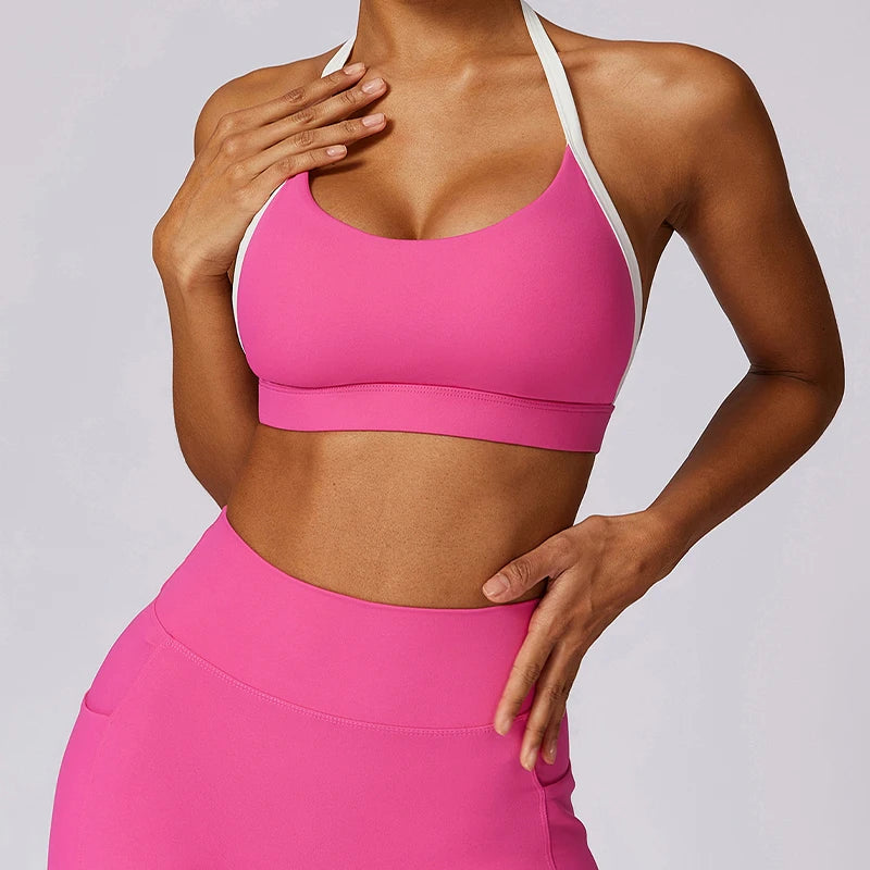 Ctenkevet Women Sport Bra Breathable Yoga Clothes Female Running Sportswear Women Push Up Brassiere Suspend Sports Top Woman Gym