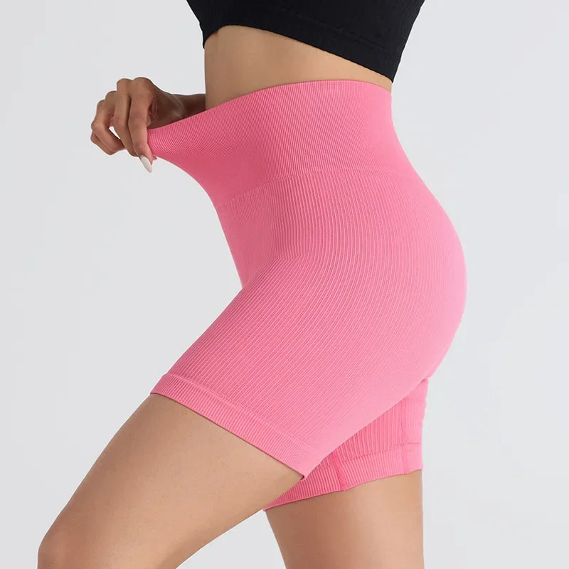 Seamless Women's Yoga Shorts Tight Fitness Short Pants Thread 3/4 Length Leggings Female Sports Skinny Pant Running Cycling Wear