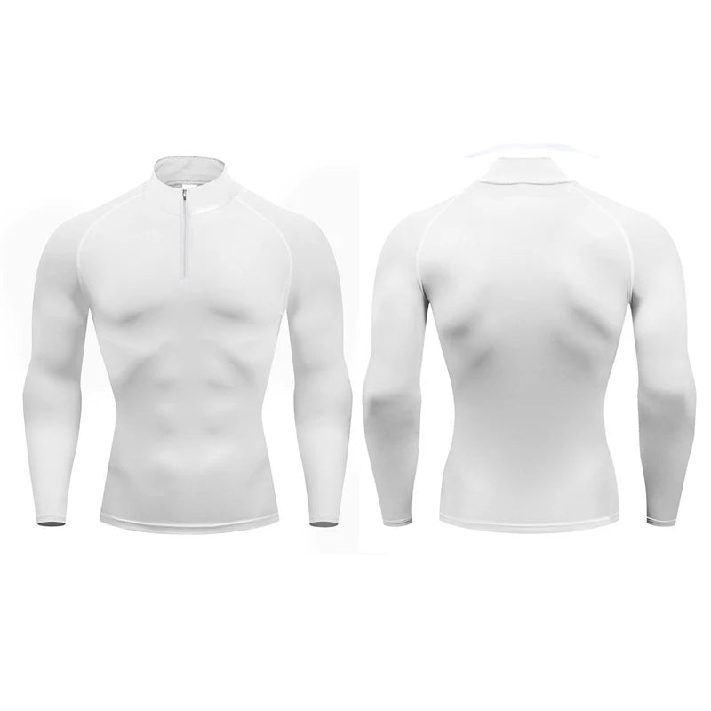 Men Running T-shirts Compression Fitness Long Sleeve Sports Polo Shirts Trainning & Exercise Gym Sportswear Quick Dry Rashgard