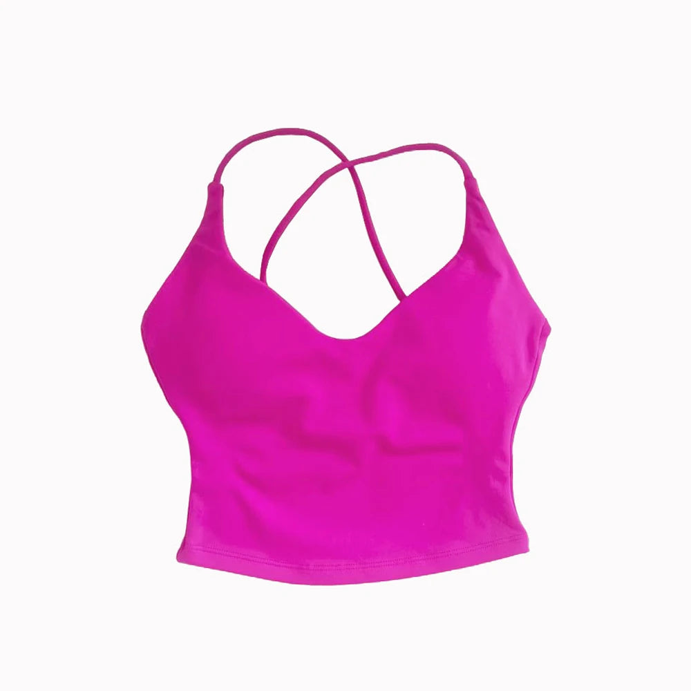 NCLAGEN Dynamic Strappy Top Gym Clothes High Support Push-up Fitness Tank Top Back Cross Workout Pilates Yoga Running sports Bra