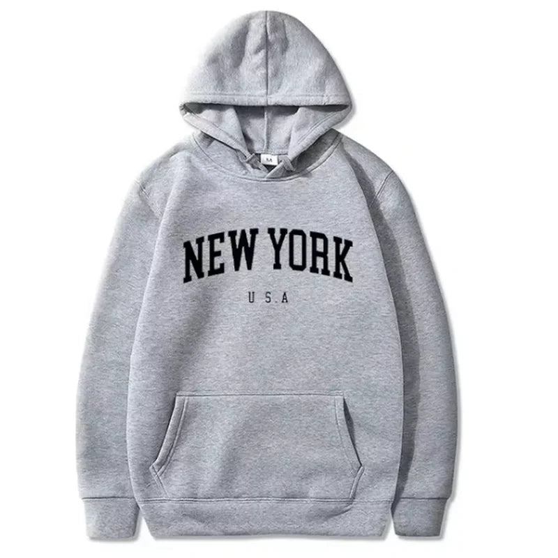 Men's solid color hooded sweatshirt pullover Street hip hop autumn/winter fashion 2024 new sweatshirt loose casual pullover