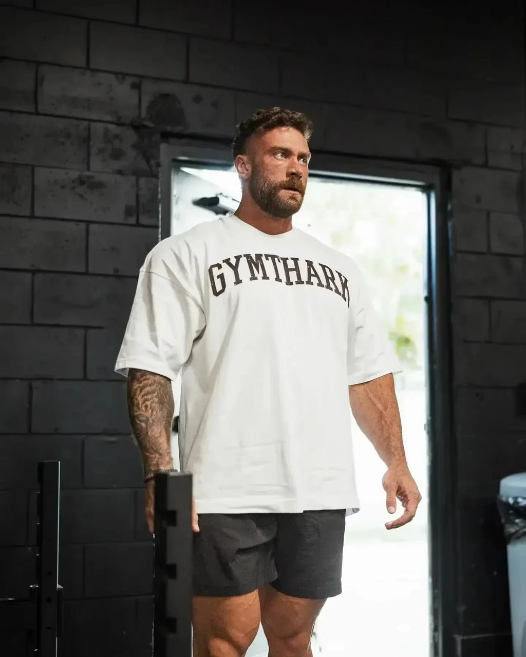 Super sized gym T-shirt GYMTHARK, daily exercise top, casual street wear S-4XL, breathable and comfortable, fast delivery